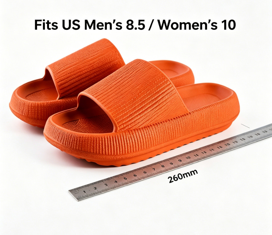 Orange Platform Slides — Soft Indoor/Outdoor Sandals US W10/M8.5 EU42