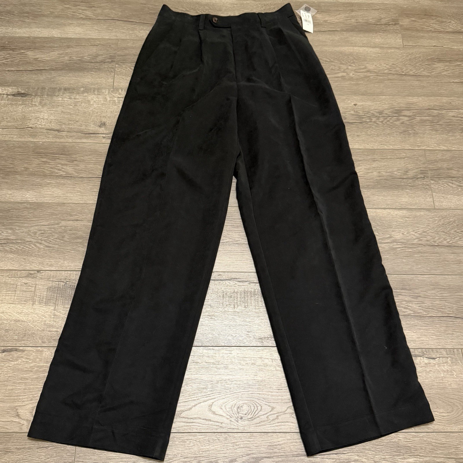 GAP Vintage 90s High-Rise Pleated Wide Leg Trousers Pants Black Size 12 NWT