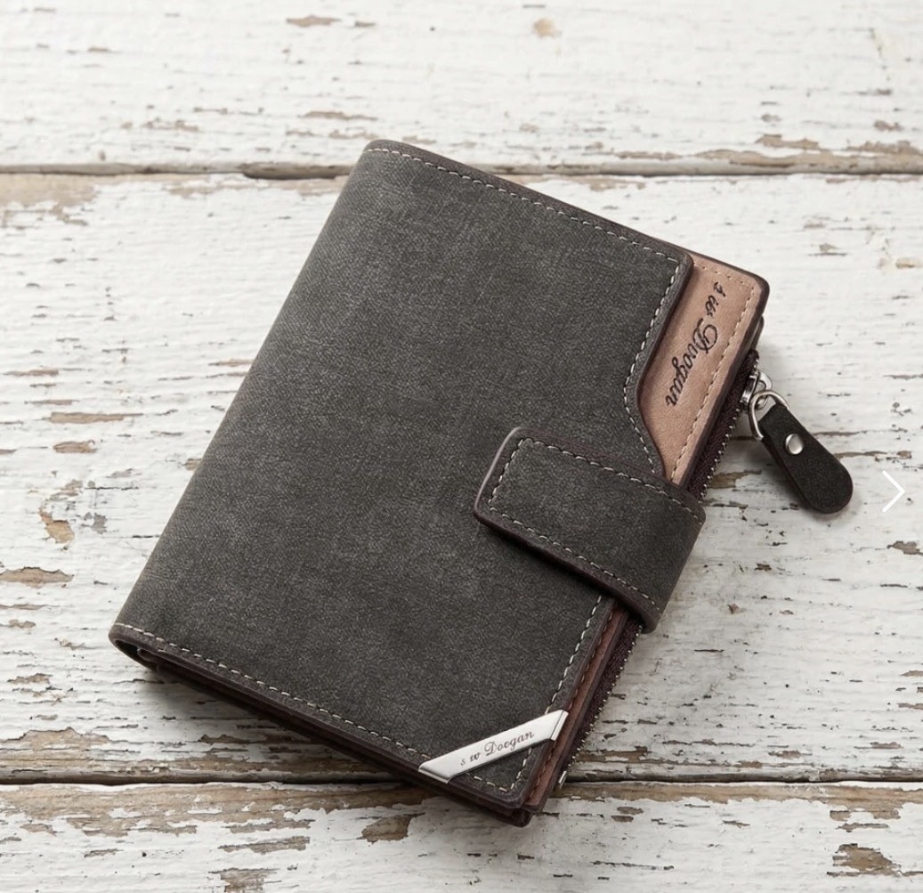 Ixxam Duogan Wallet (Eco-Leather Cardholder) Men’s Wallet Brown Gray Card Slots