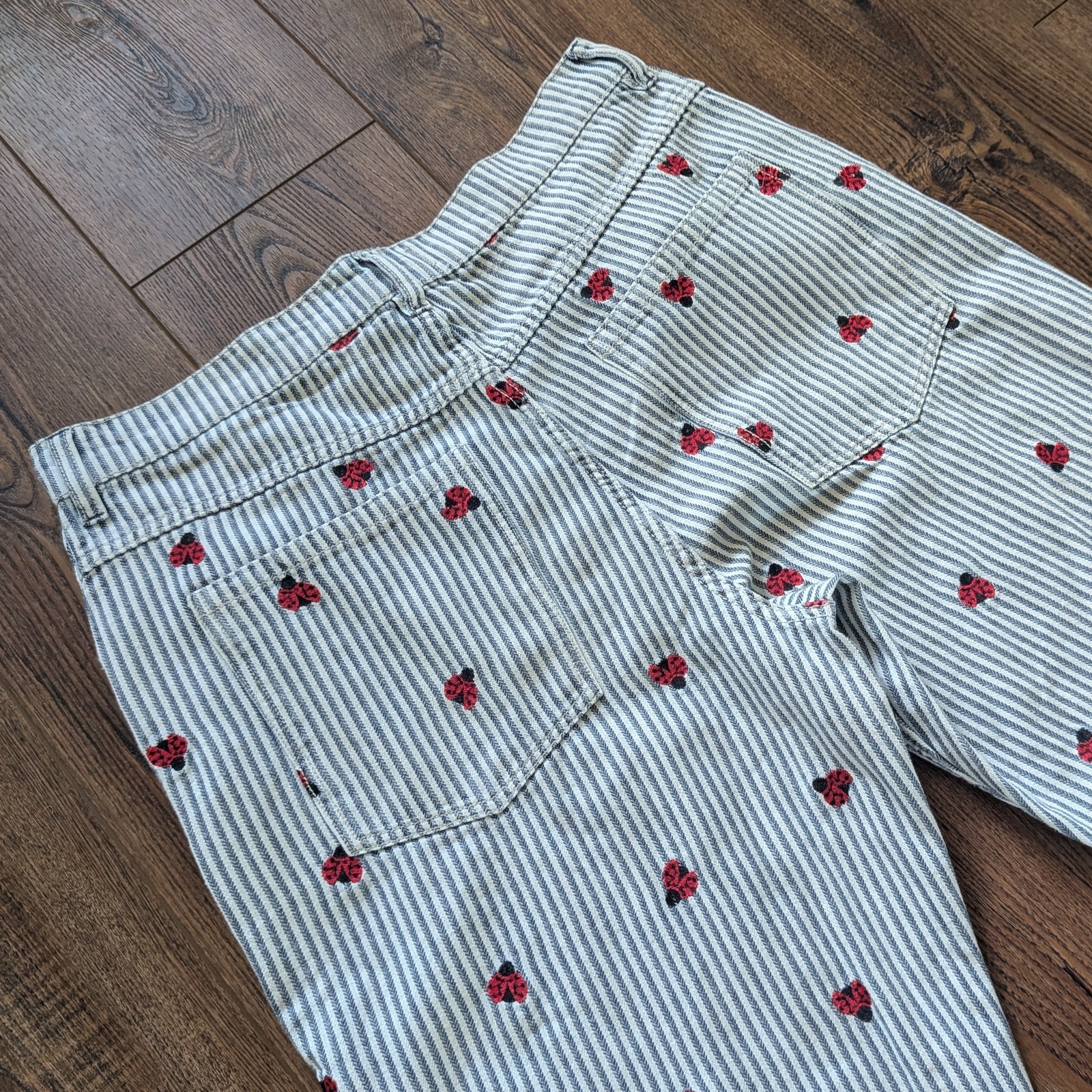 WE THE FREE Bugged Out Straight-Leg High Rise Railroad Stripe Denim Jeans 31