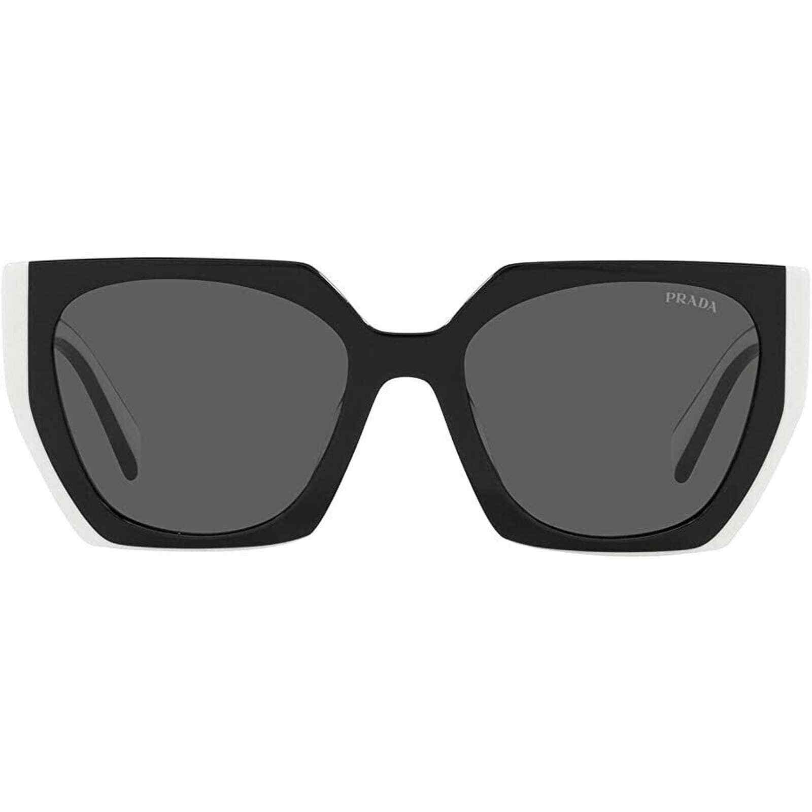 Prada Cateye PR 15WS 09Q550 Black White Grey Women Sunglasses AUTHENTIC