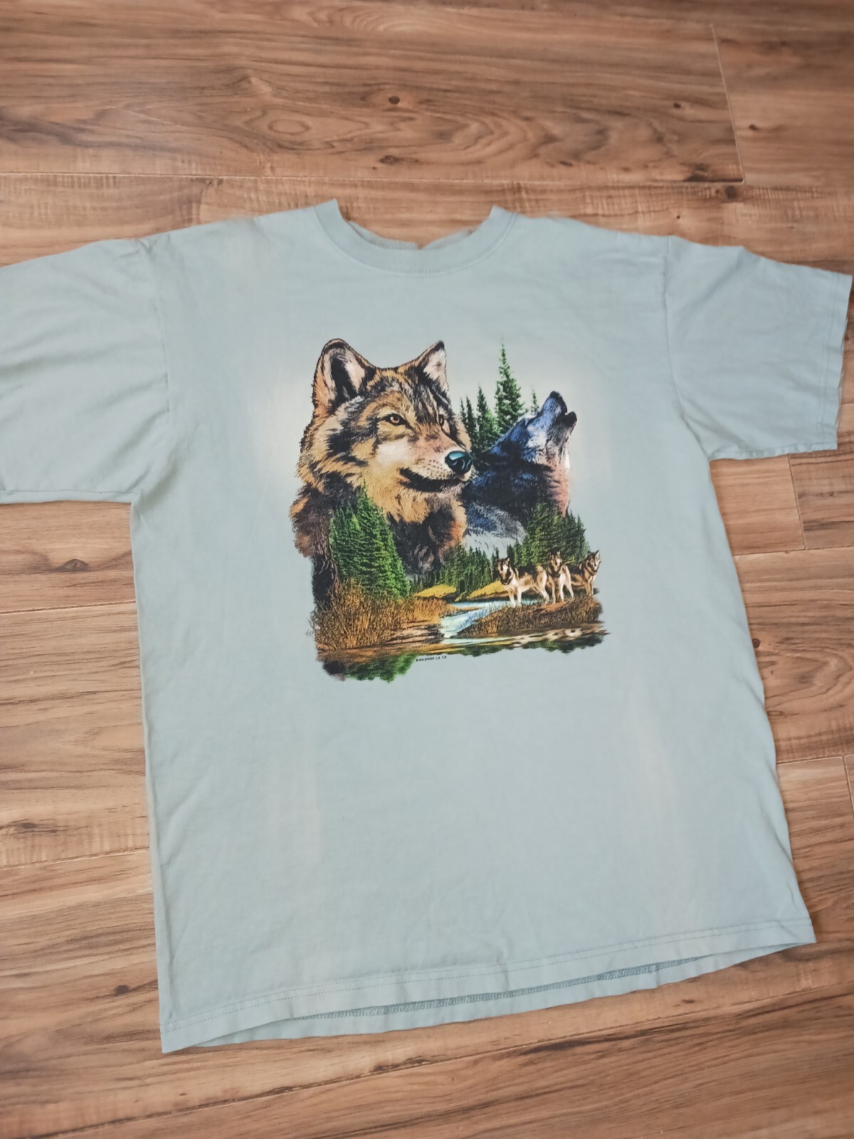 Vintage Wild Side Wolves Wolf T Shirt – Size Large L – Vtg Tee Nature