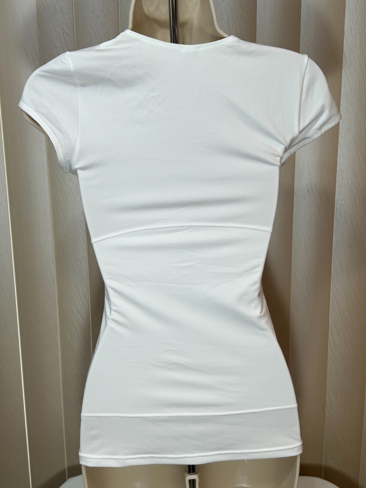 Maidenform Flexees Shaper Knit T Shirt Firm Control S Instant Slimmer White 3066