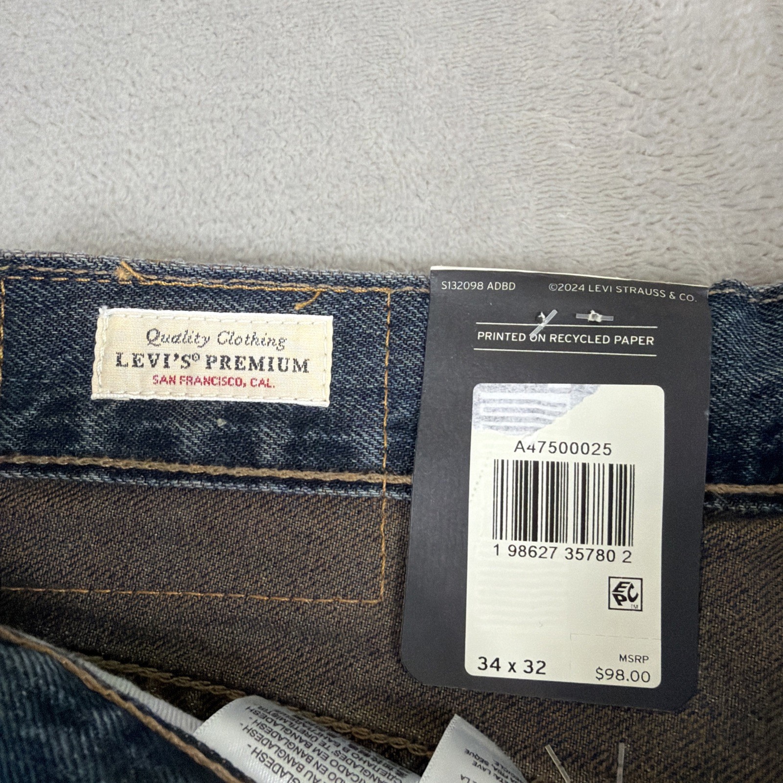 Levi’s Premium 578 Baggy Denim Jeans Men’s Size 34×32 Blue Cotton Y2K