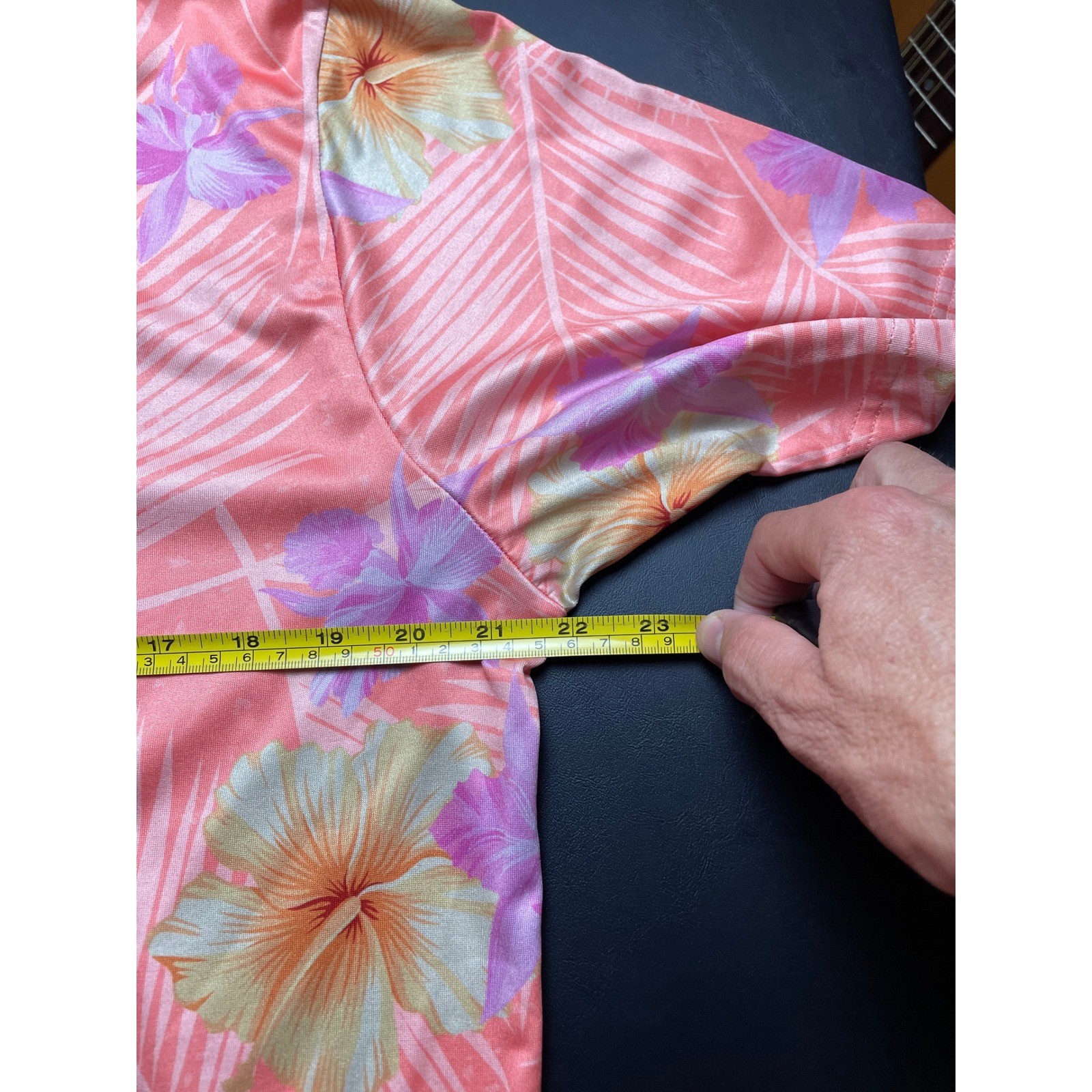 Construct Large Floral Pastel Mens Polo Poly Spandex Blend