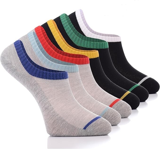 MEN Invisible No-Show COTTON Socks, MEDIUM, MULTI-COLOR, Casual, 6 Pair