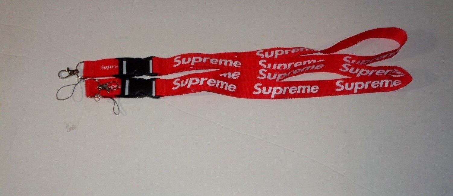 2pcs supreme neck lanyard key chains