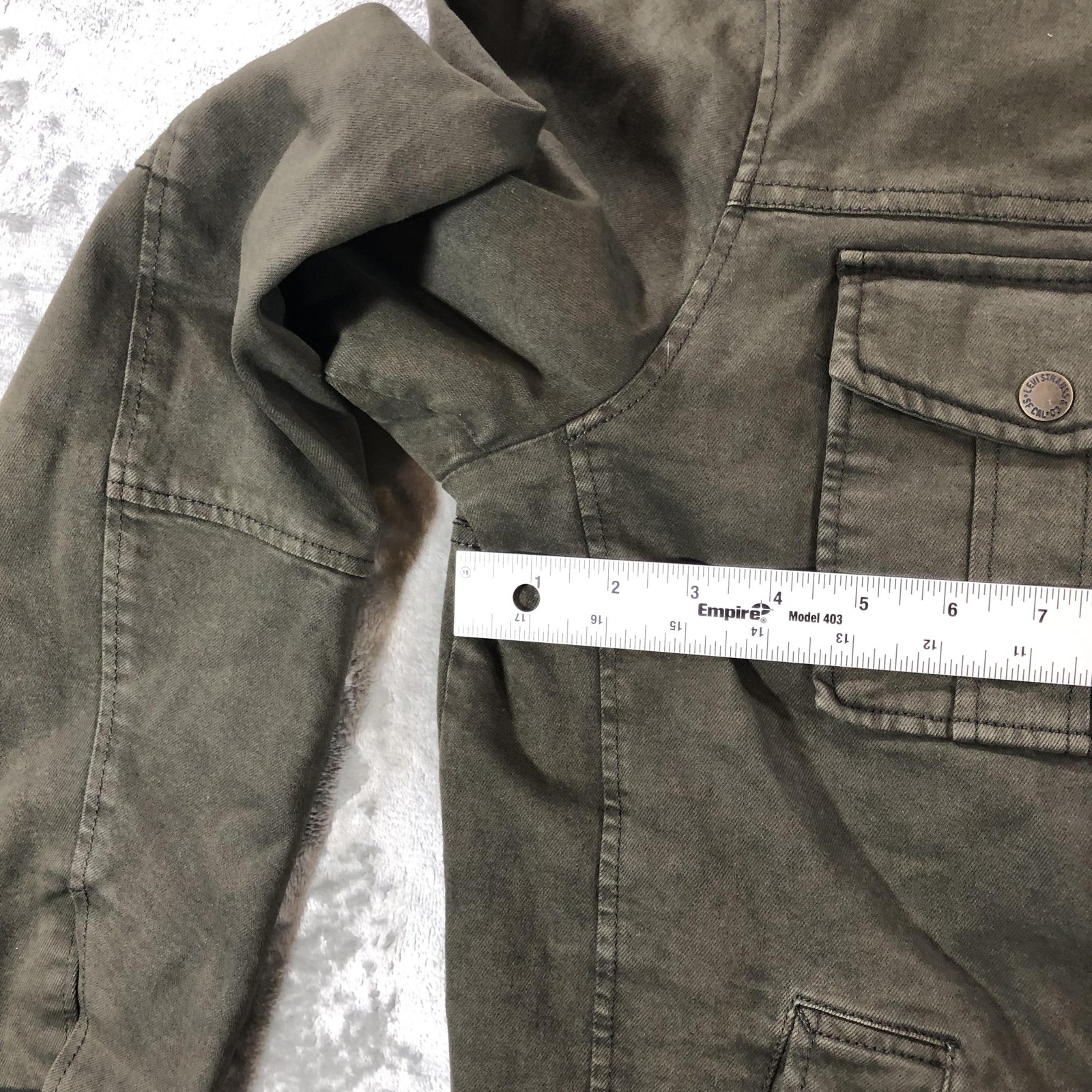 Levis Jacket Mens Medium Green Canvas Quilted Lined Field Military LM0CC046