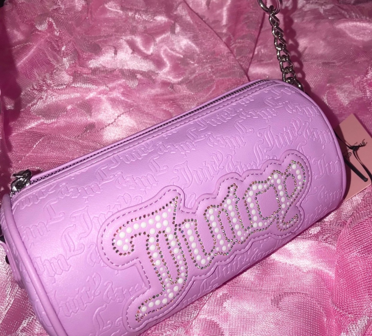 Juicy Couture 2pc Pearl Mint/ Purple Shoulder Roll Bag