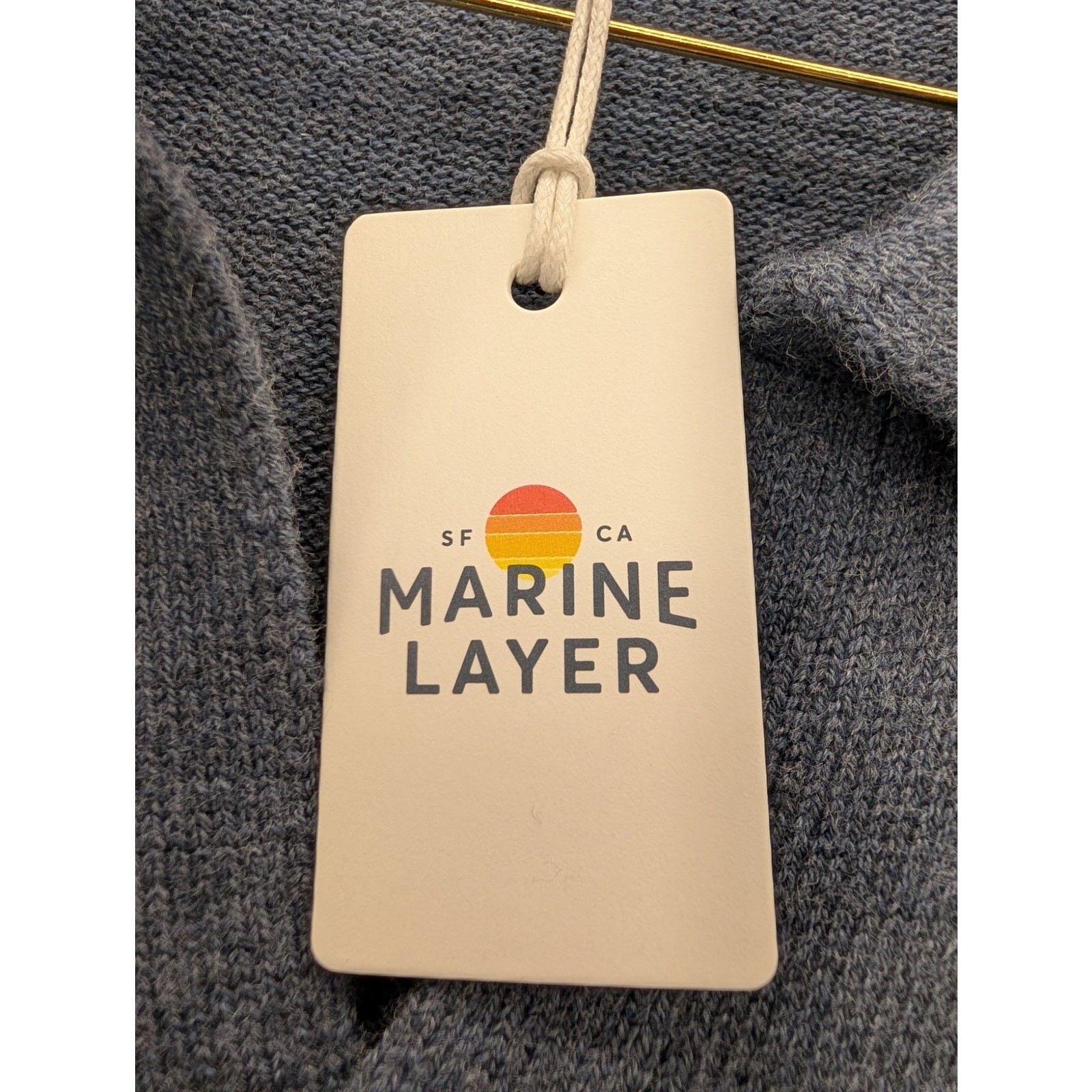 NWT Marine Layer Men’s Cliff Sweater Polo in Dark Indigo size Large