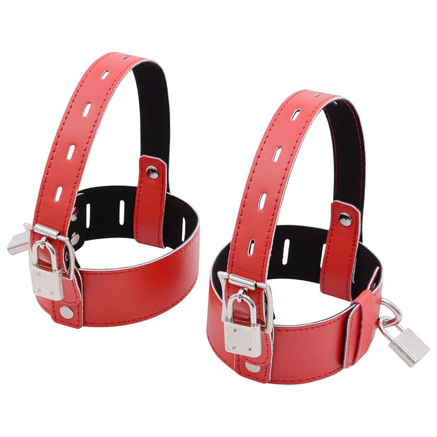 PU Leather Locking Belt Ankle Cuffs Fixed High Heel Shoe Straps