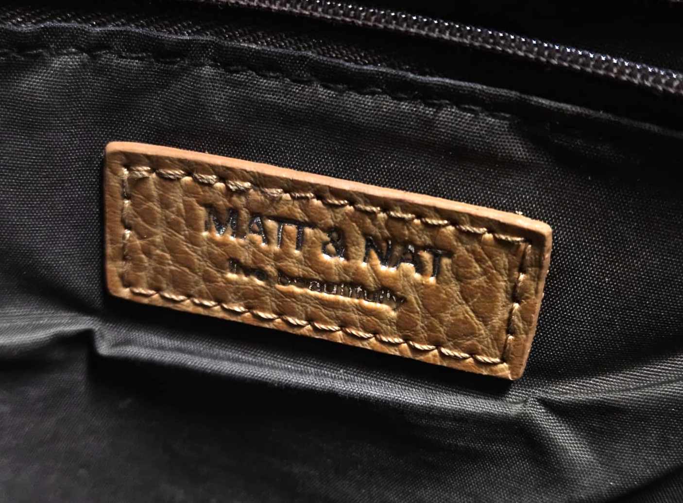 Matt & Nat Camel Vegan Leather Backpack – CHECK DESCRIPTION