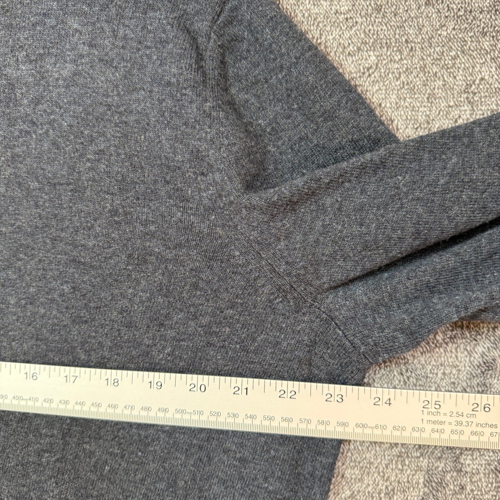 Banana Republic Mens Wool Blend Crewneck Sweater Elbow Patches Gray Large