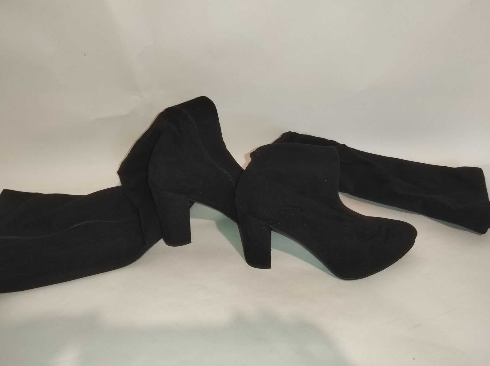 Suede Stretch Over The Knee Boots In Many Colours 11cm Block 37 38 39 40 41