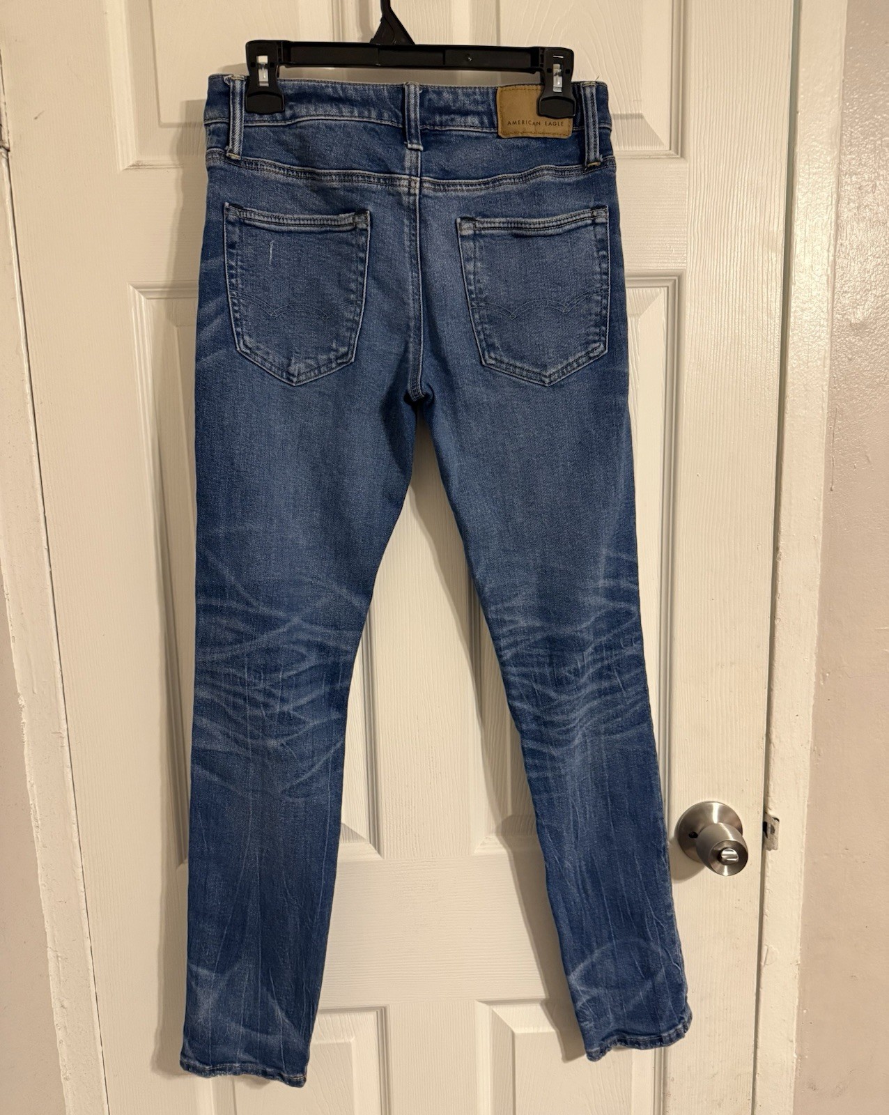 American Eagle Outfitters Airflex+ High Rise Skinny Distressed Blue Jeans