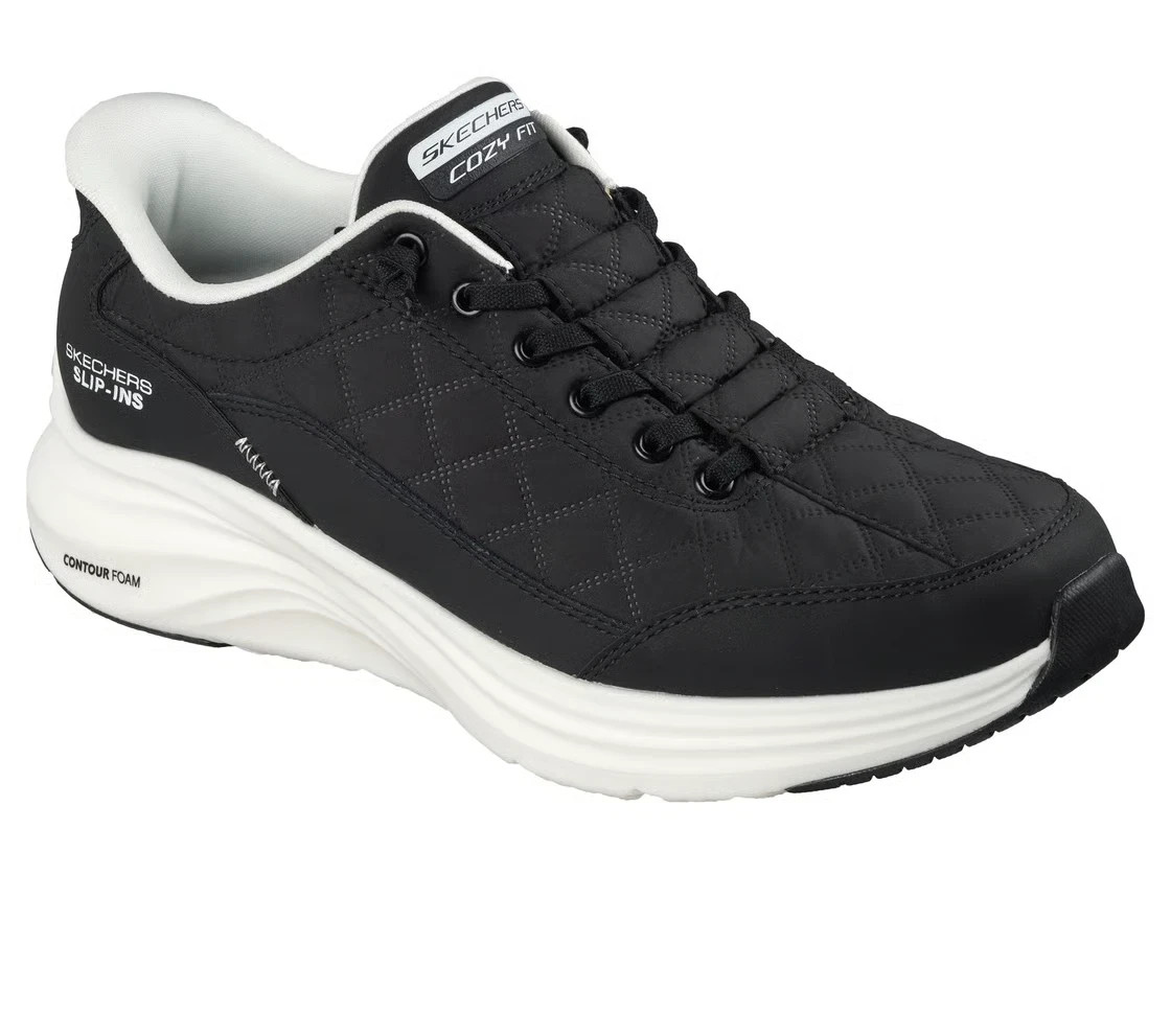 Men’s Skechers Slip-Ins Contour Foam-Cozy Fit Shoe 232619 Black/White Brand New