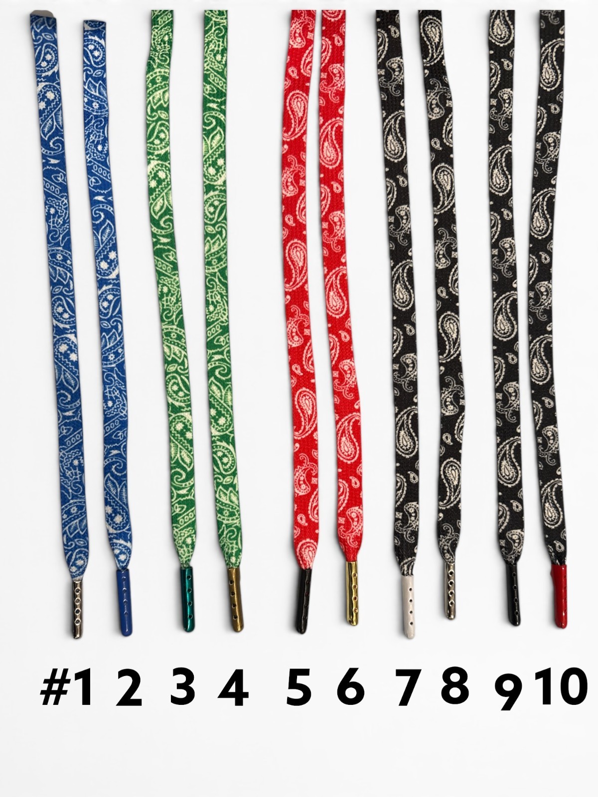 Stylish Strings: Bandanna Shoe Laces Pick your color. 18″- 72″ long
