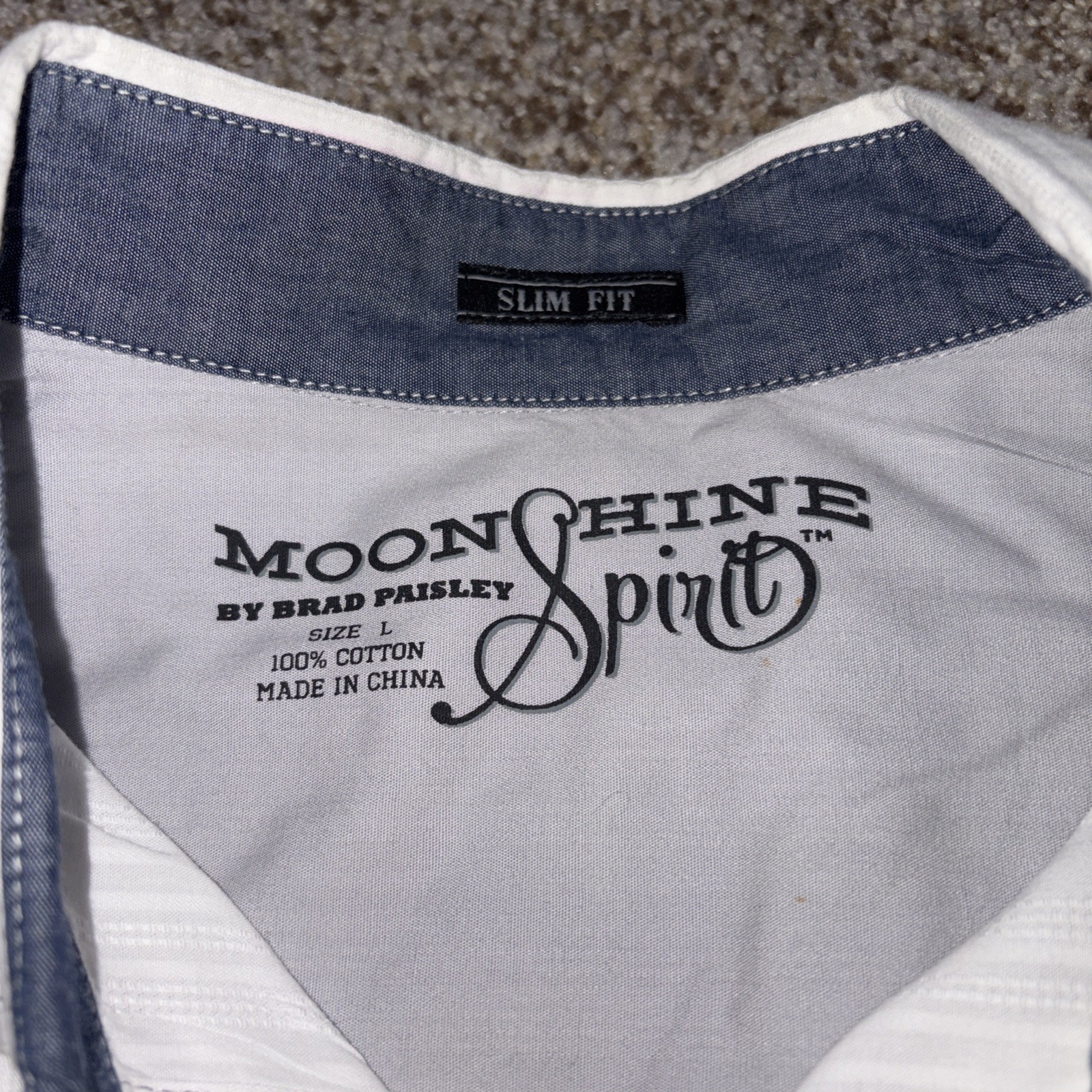 Moon Shine Spirit by Brad Paisley Button Up Embroidered Western Shirt Men’s L