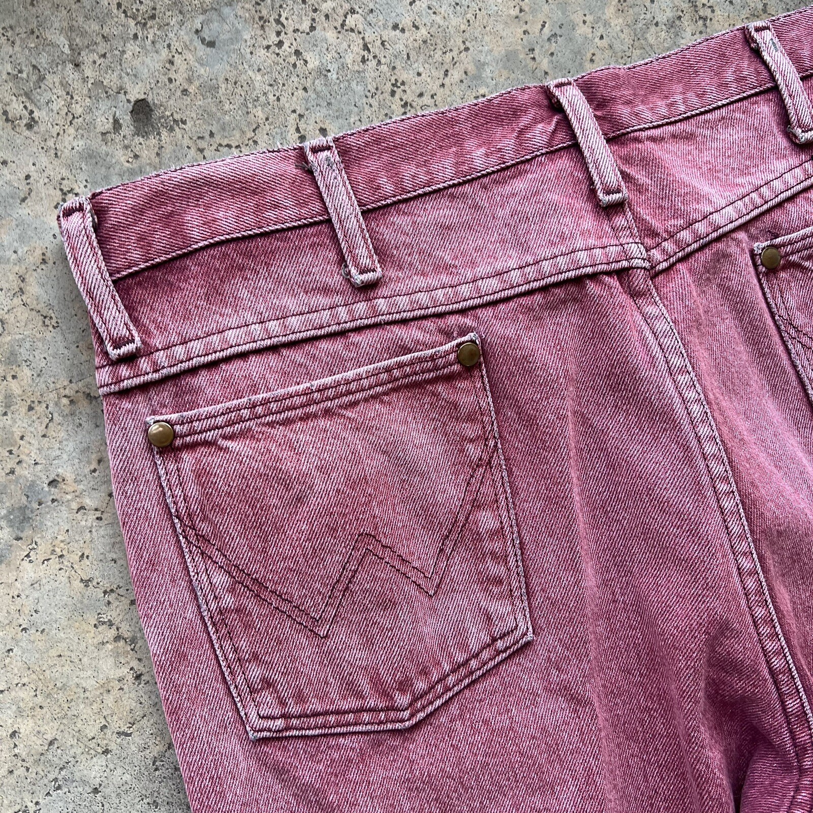 Vintage Wrangler Stonewash Sun Faded Red Denim Jeans 36×30 936BLT Cowboy Cut