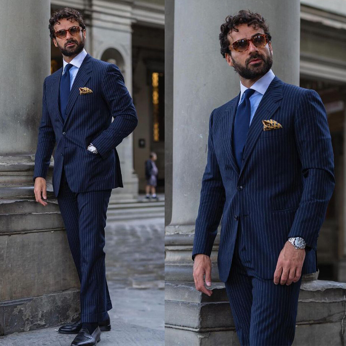 Striped Men Suits Single Breasted Stripes Wedding Prom Groom Tuxedos Regular Fit
