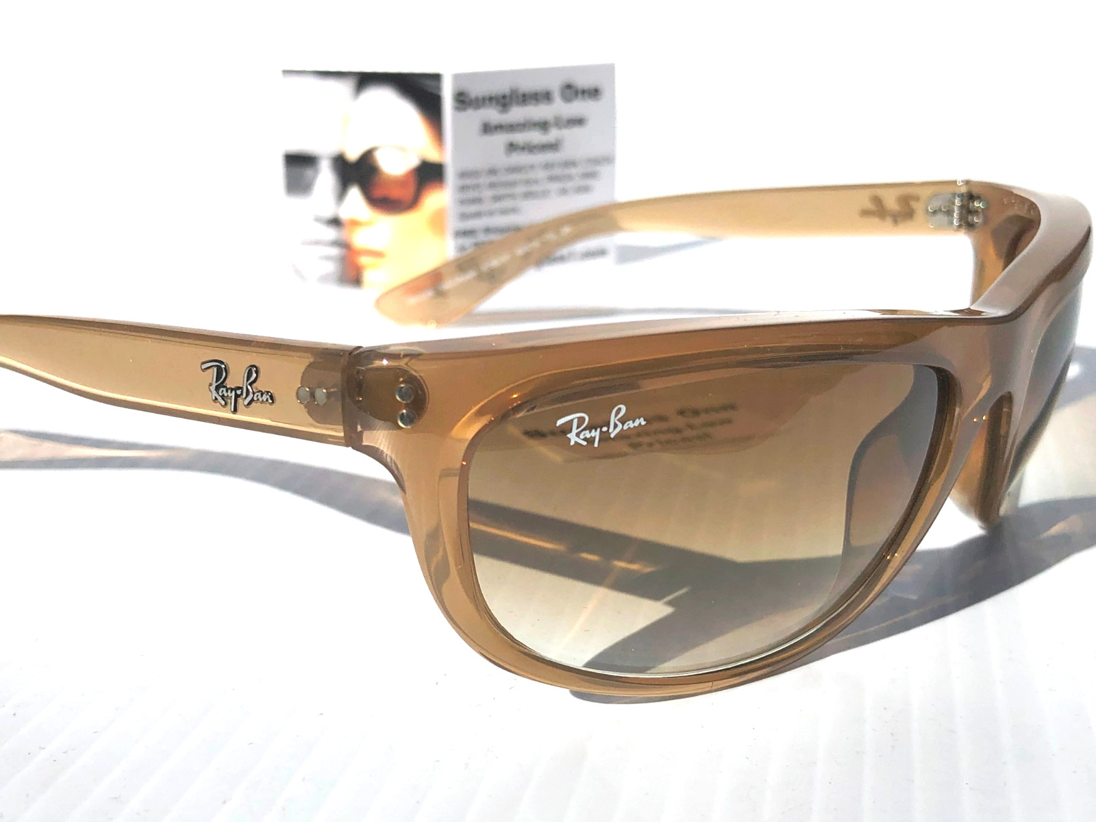 Ray Ban BALORAMA Opal Light Brown GRADIENT Brown Lens Sunglass RB 4089 6789/51