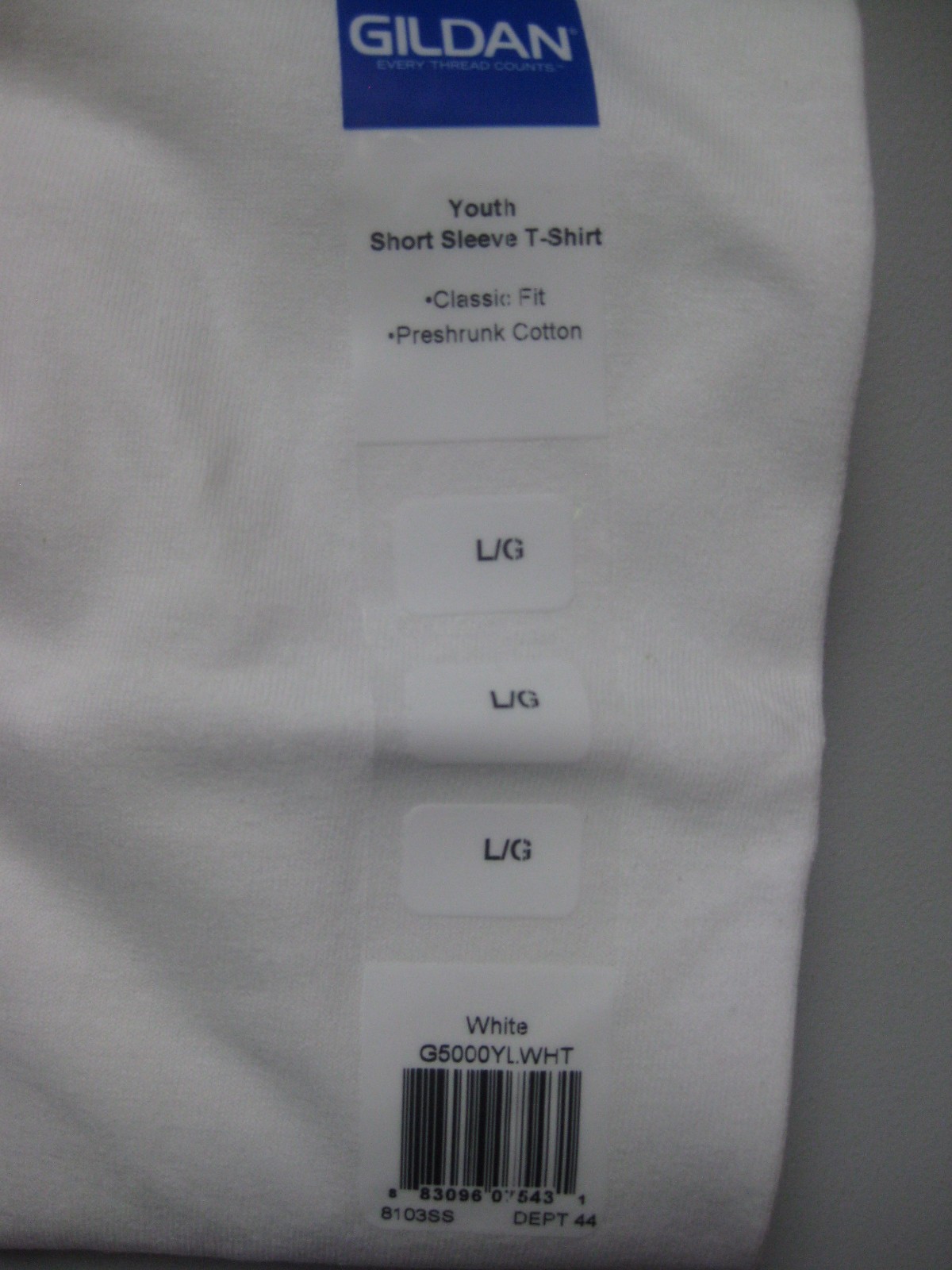 LOT OF 3!! Gildan Youth Short Sleeve T-Shirt Classic Fit Preshrunk Cotton Large
