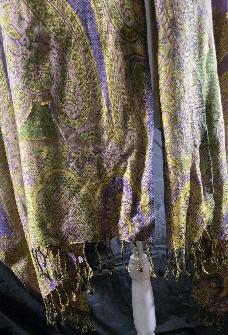 Pashmina Finished Paisley Shawl Wrap 72″by 26″ Fringed Scarf Throw Tapestry Boho