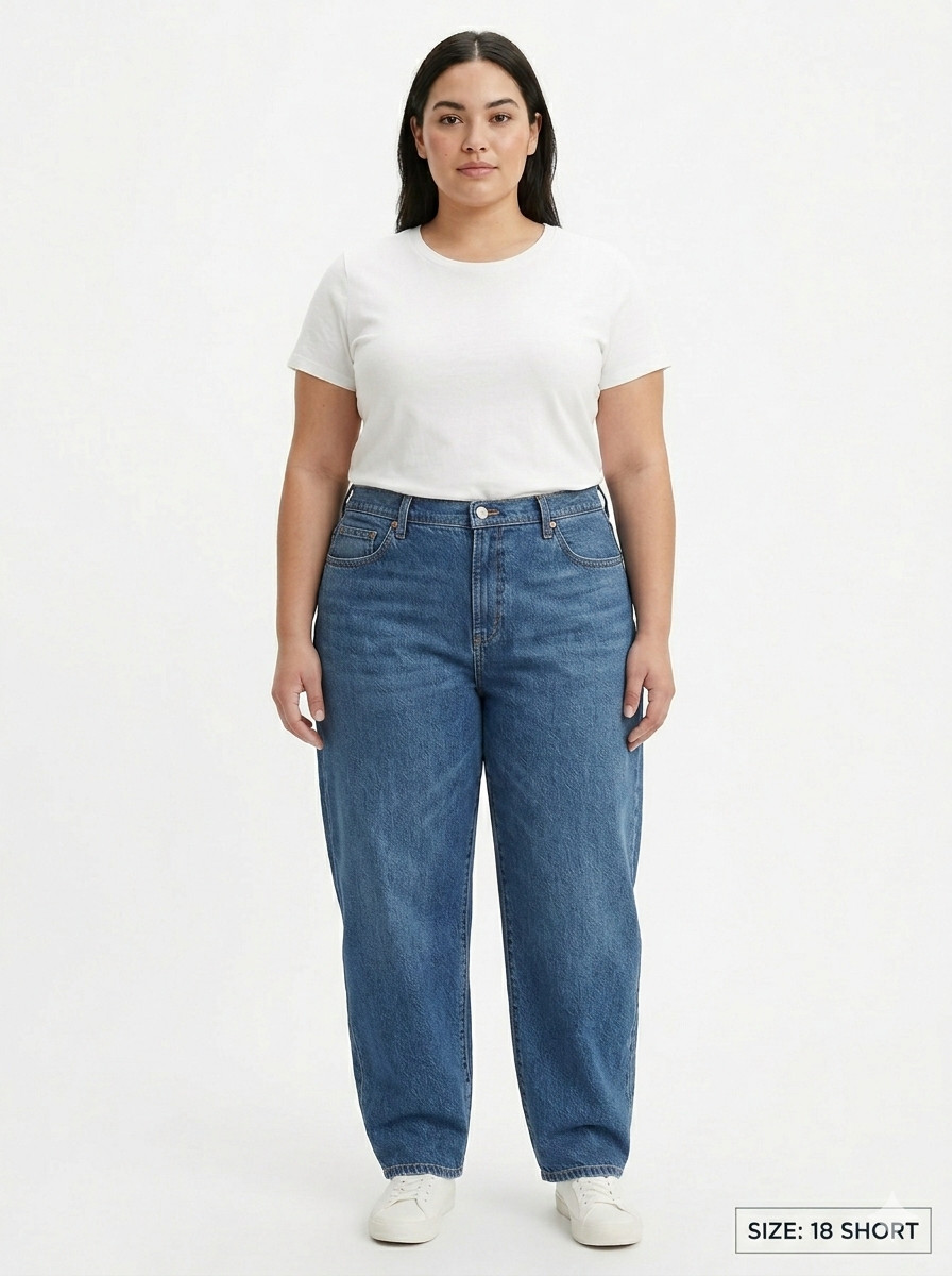 Lee Brand Women’s Relaxed Fit Stretch Jeans – Short – Size 18