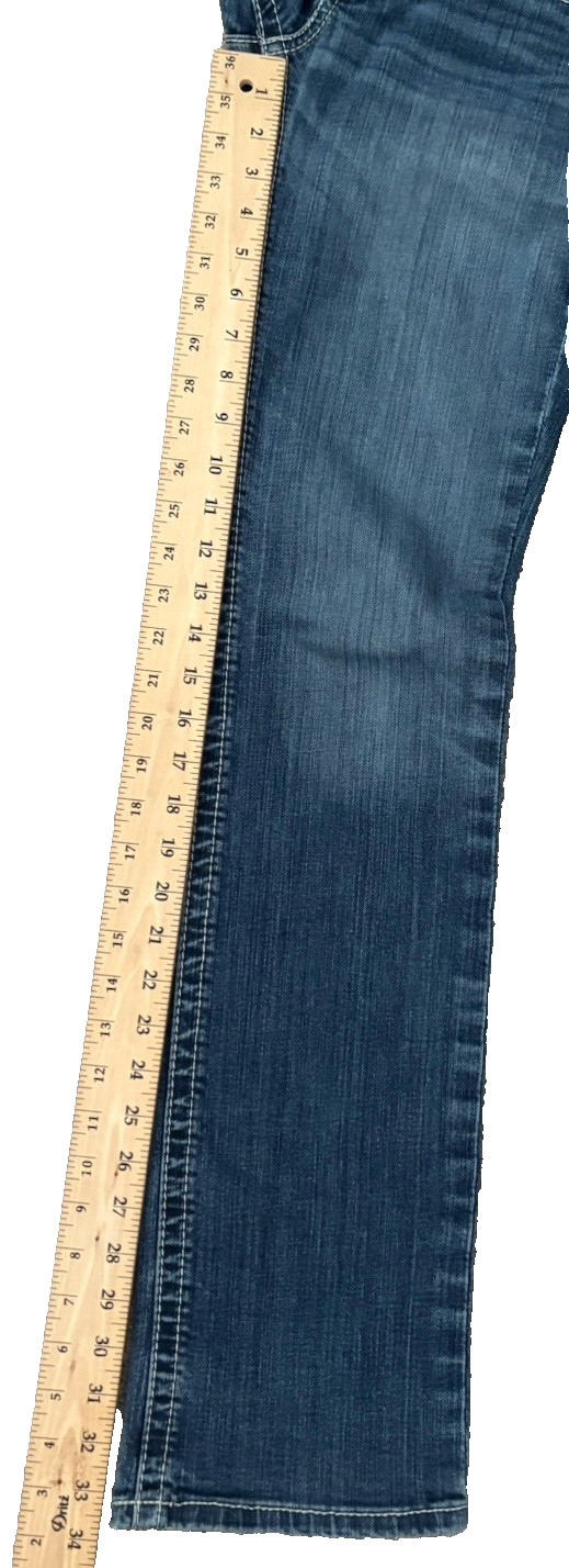 Ariat REAL Womens Jeans Straight Leg Icon Womens 30×33.5 Ocean Stretch Low-Rise