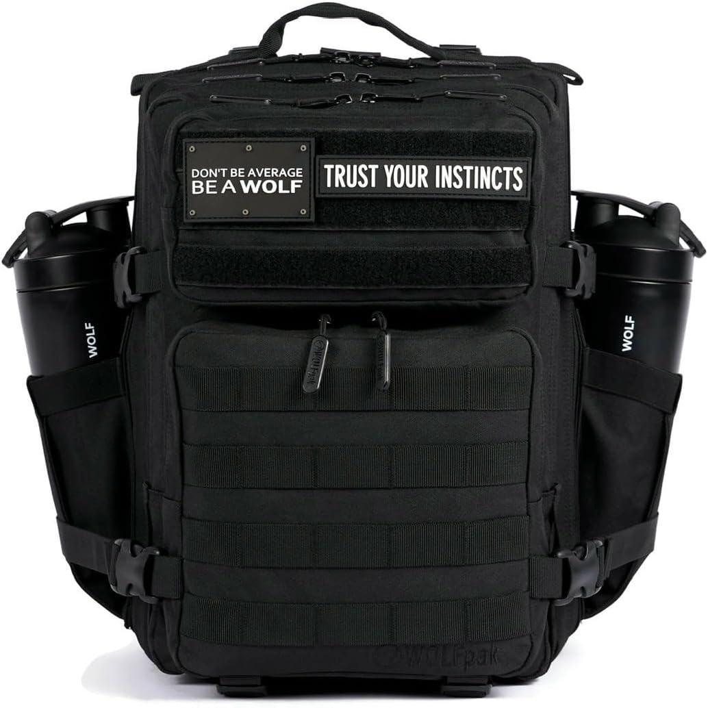 Tactical Gym Backpack, 25L, Waterproof Oxford, MOLLE Webbing, Laptop Pocket