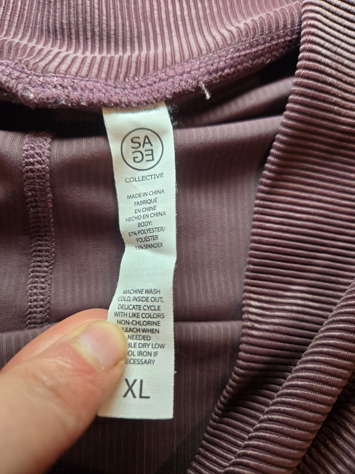 Sage Collective Ribbed Leggings Size XL