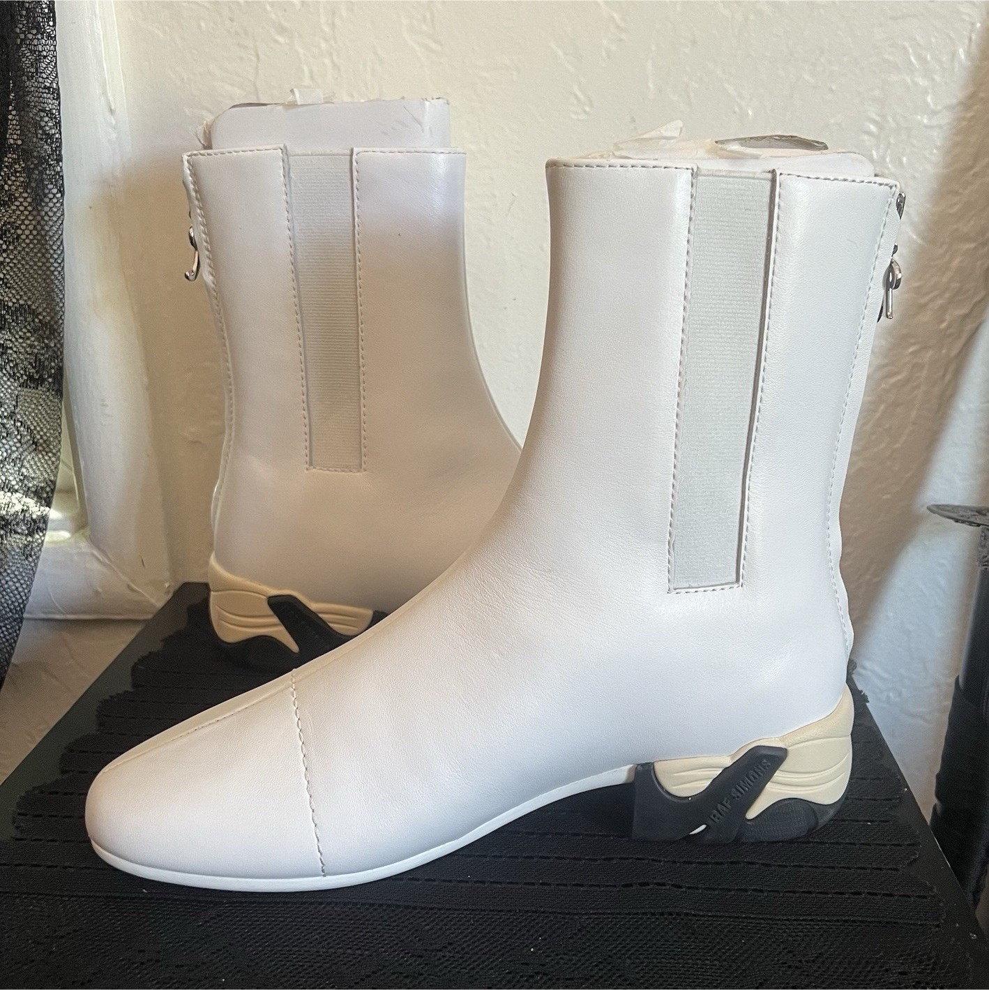 Raf Simons solaris White Zip Ankle Bootie EU 38 woman’s size 8 sp2022