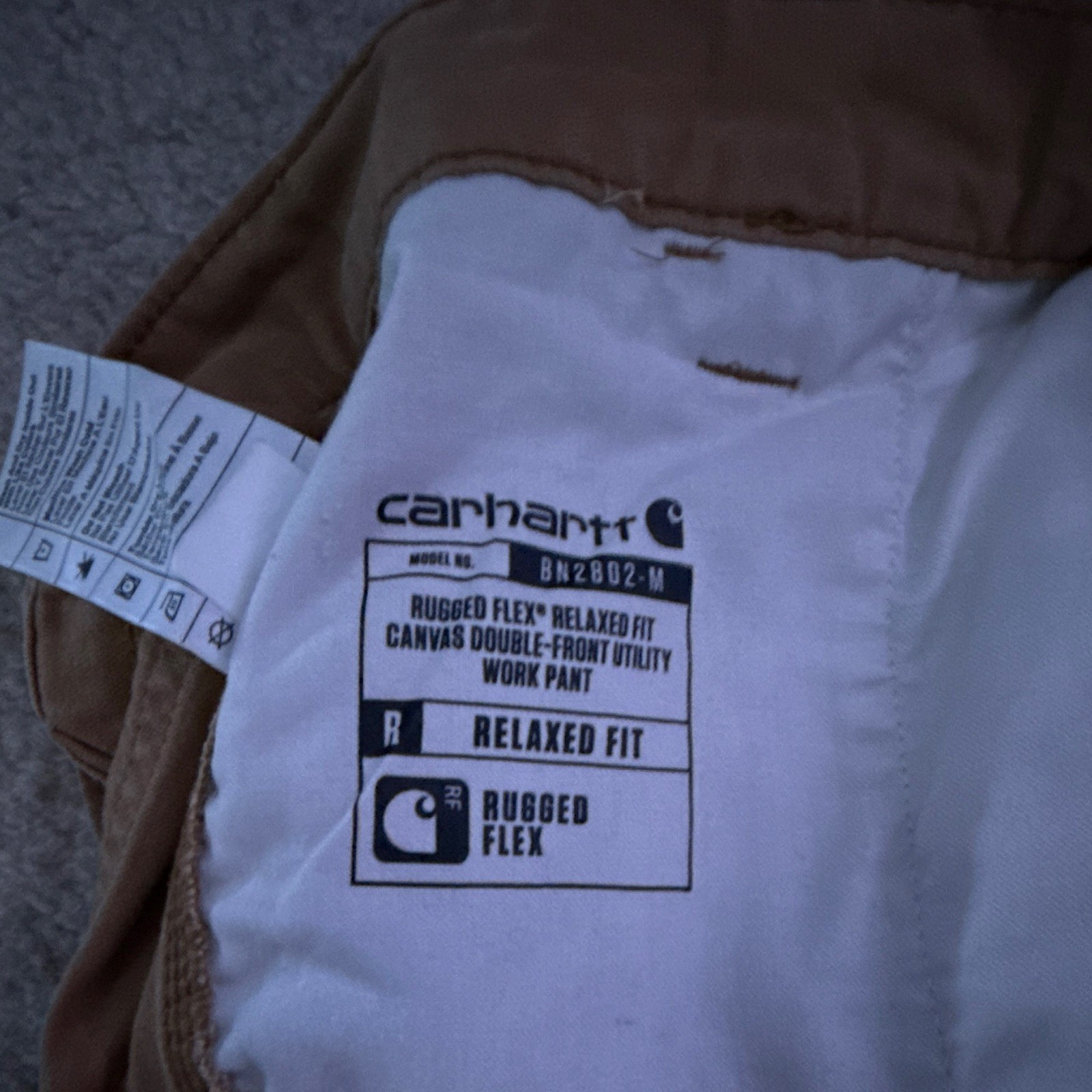 Carhartt Rugged Flex Stretch Canvas Double Front Work Pants Brown 32