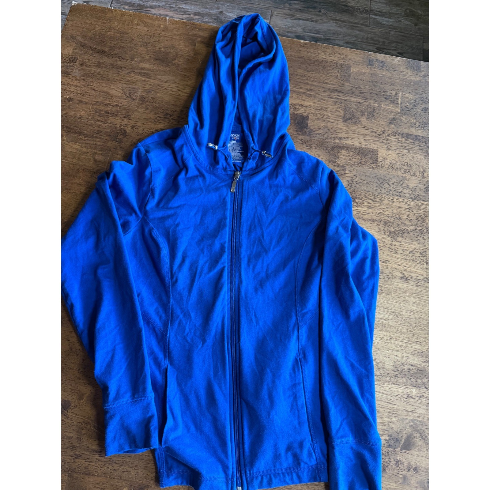 Danskin Now Womens Royal Blue Full Zip Hoodie Sweatshirt Size Medium M 8-10