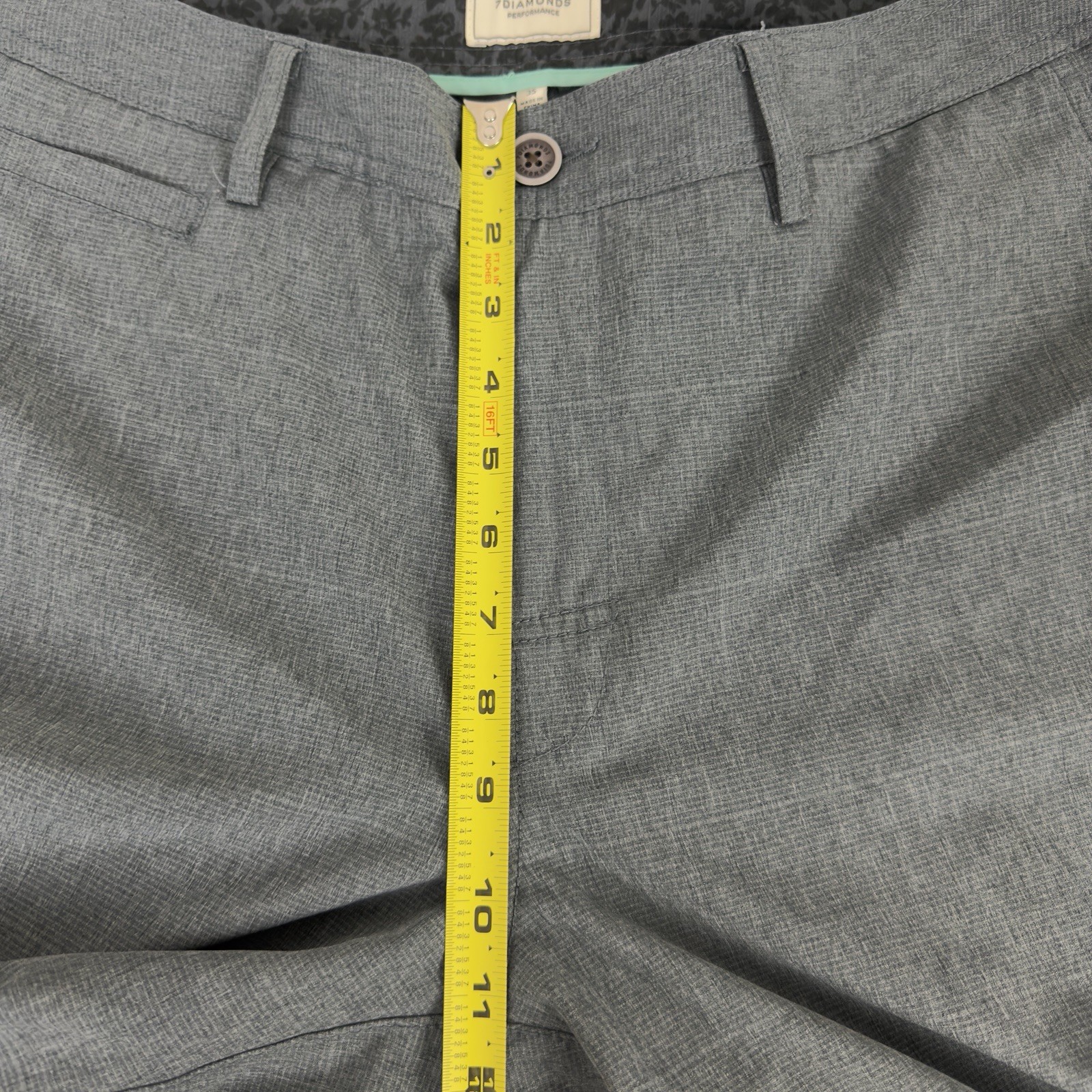 7 Diamonds Performance Shorts Men’s 38 Gray Nylon Elastane
