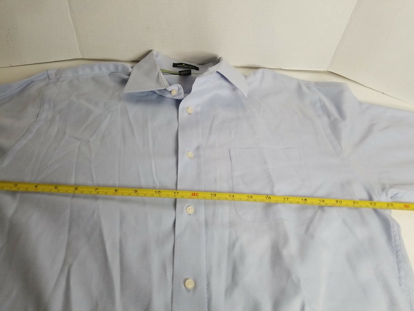 Harold Powell Nanotex Fabric Blue Button Long Sleeve Shirt Mens Size 15.5 32/33