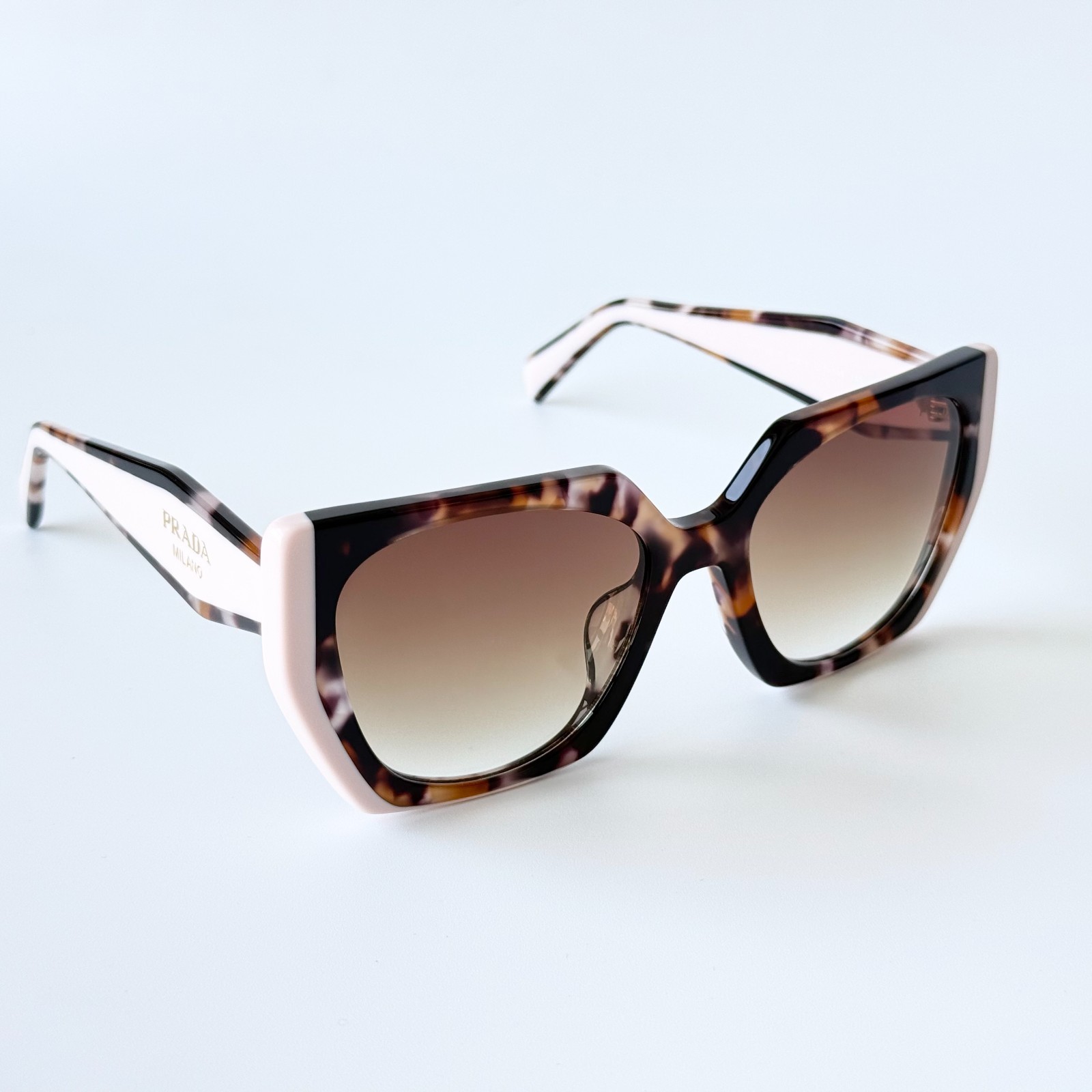 Prada SPR15W Tortoiseshell Pink Oversized Square 54-19-140 Sunglasses