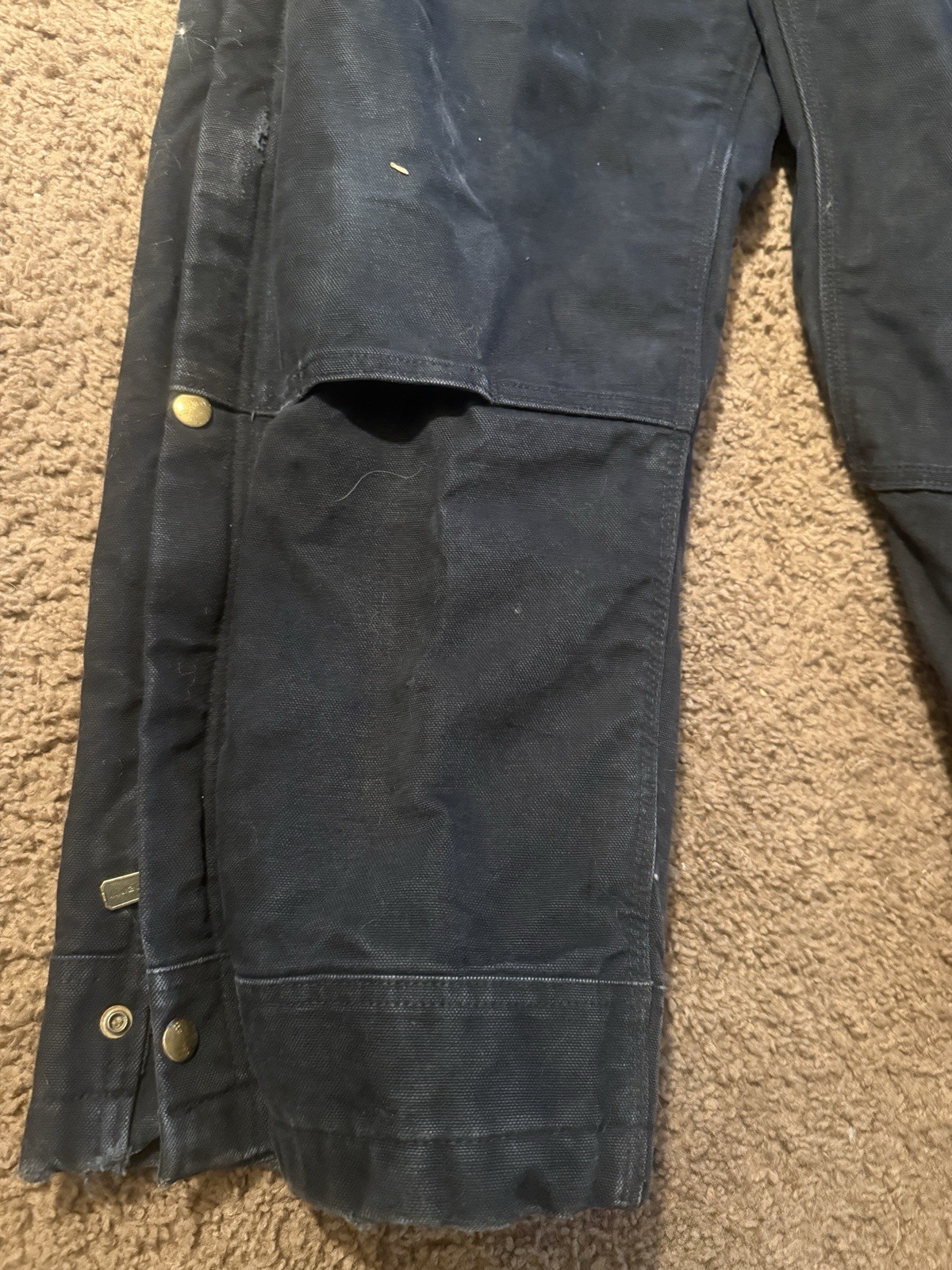 Carhartt Black Loose Fit Work Bib Overalls Men’s 104393DNY Made In Mexico