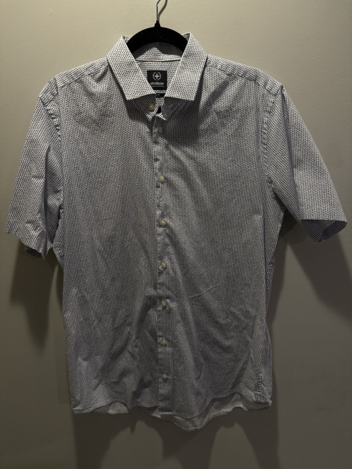 Strellson Switzerland Slim Fit Stretch Cotton Short Sleeve Shirt Size 41 / 16