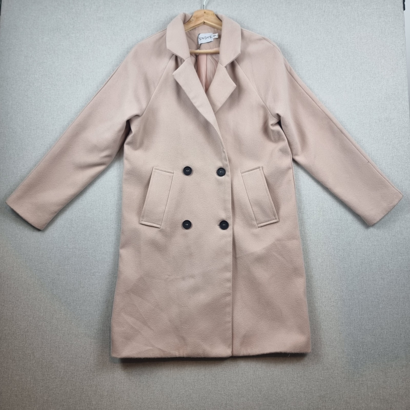 SNDYS Double-Breasted Coat in Nude/Pale Pink – Size AU 6/ Like New Condition