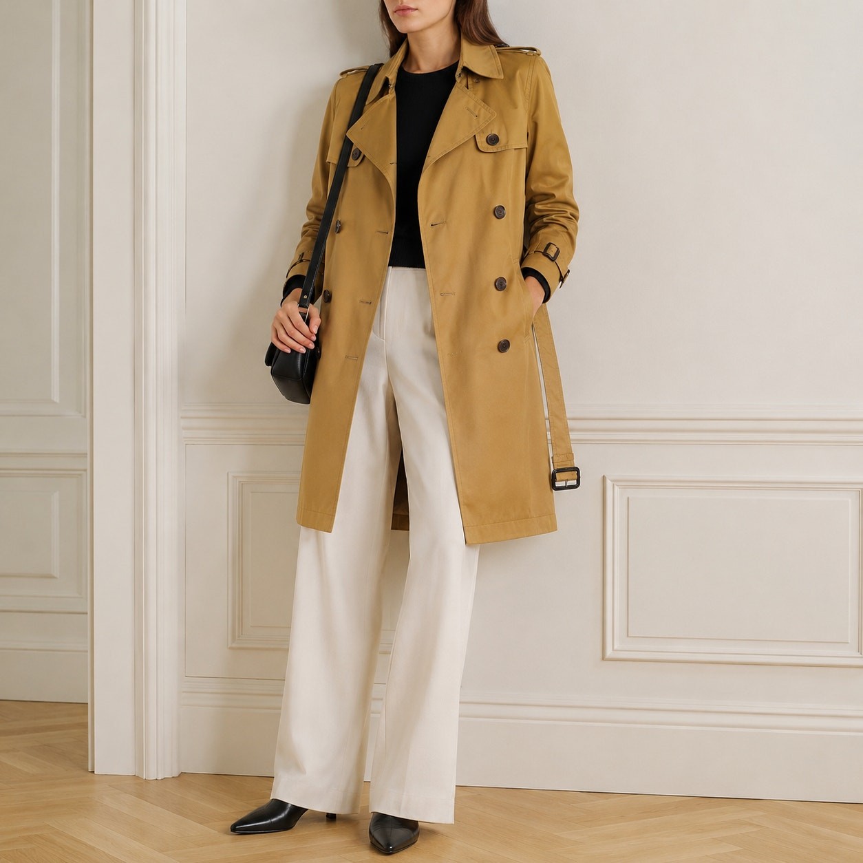 J.Crew City Trench Coat F5341 Womens 2 Tan Double-breasted Cotton Long Sleeve