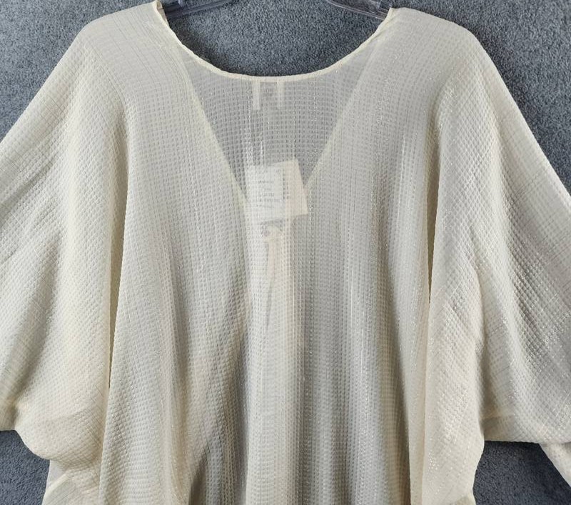 Anne Klein Tie-Front Kimono Top Women’s 1SZ It Dune Quarter Sleeves V-Neck