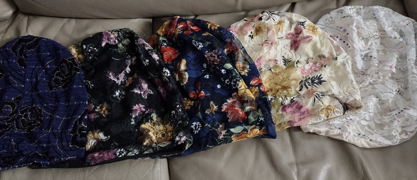 Womens Floral Beanies – 6 available (as shown) $16 EACH