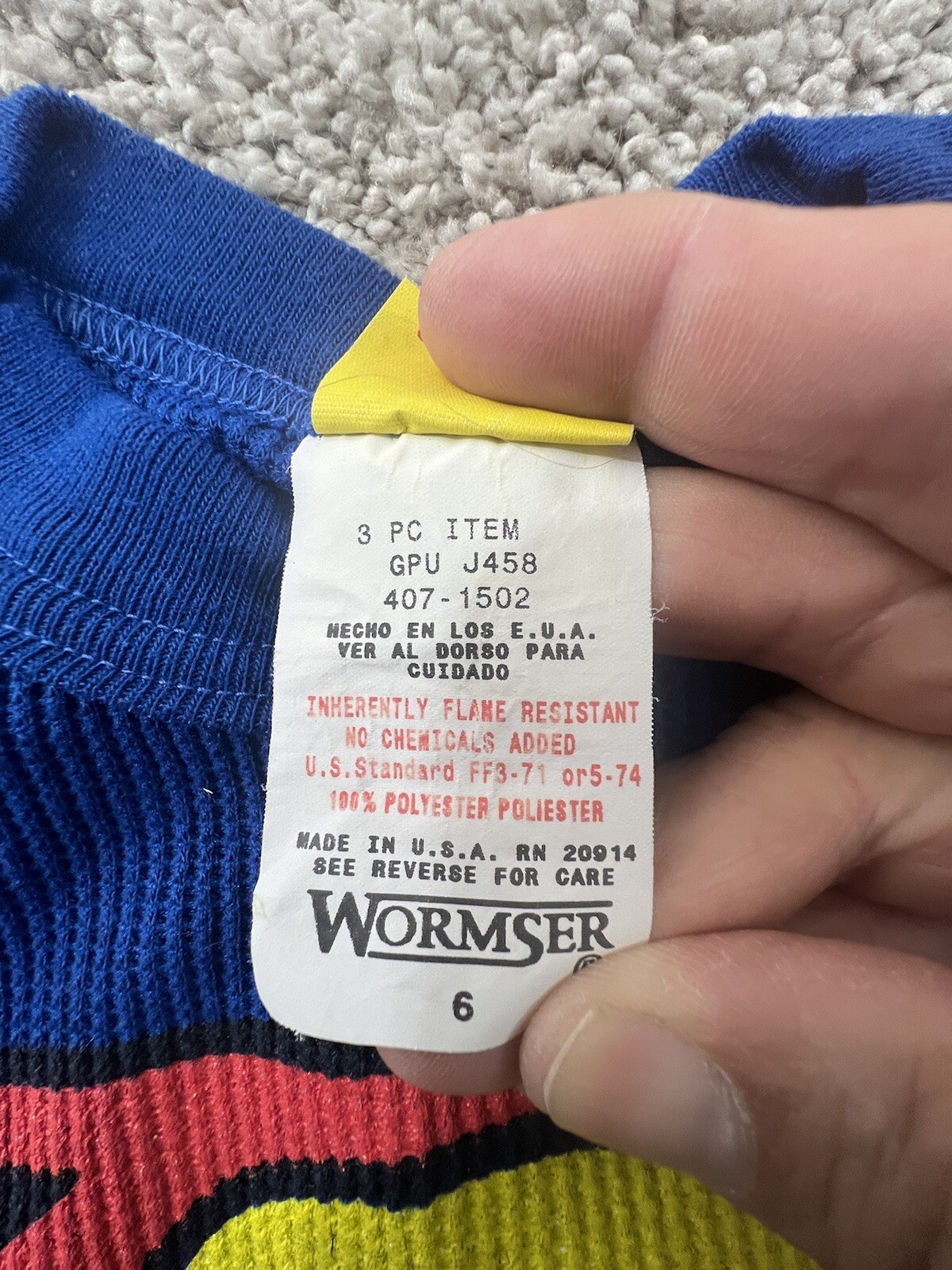 Vintage 1997 Superman T-Shirt Blue Red Superhero DC Kids Size 6