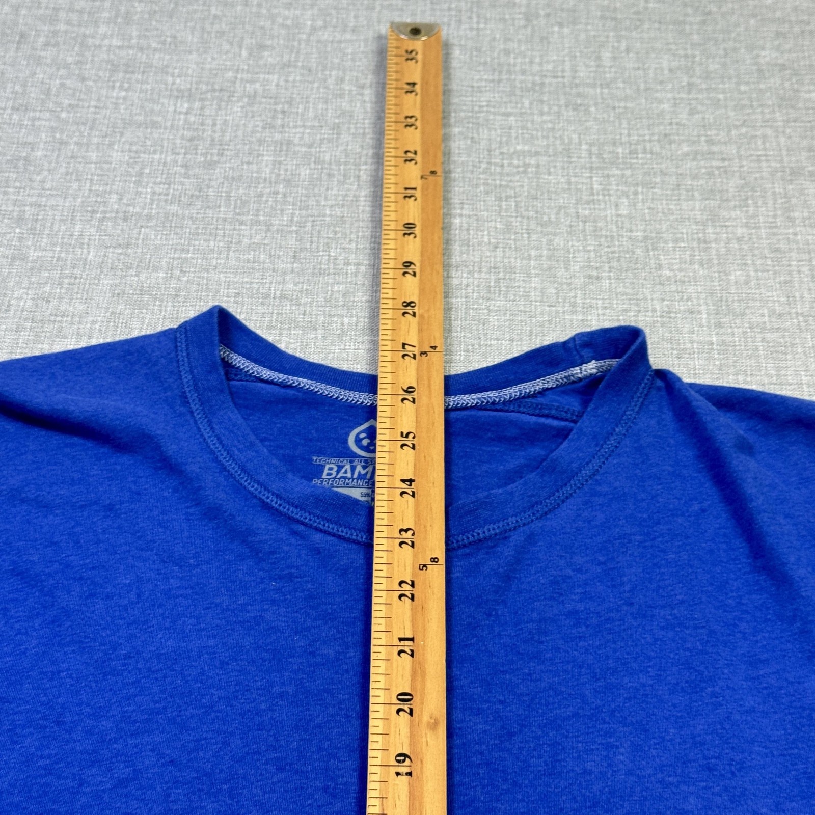 Tasc Shirt Mens L Blue Bamboo Performance Training Crew Neck Logo Tee Tagless