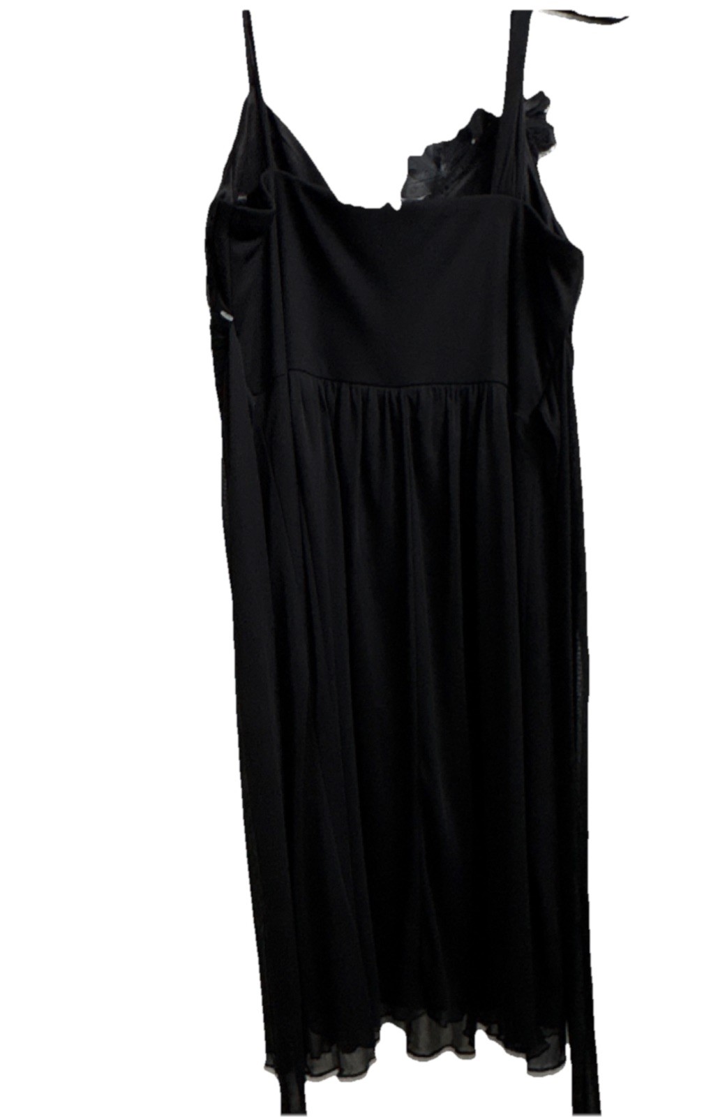 City Triangles Black Floral Beaded Fit & Flare Dress Asymmetrical Sleeve Size L