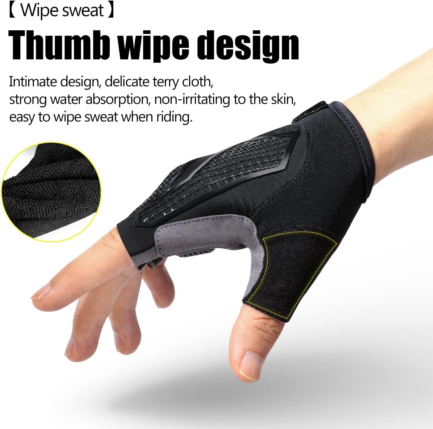 Bicycle Cycling Gloves Anti Slip Shock Gel Pad Breathable Half Finger Gym Gloves