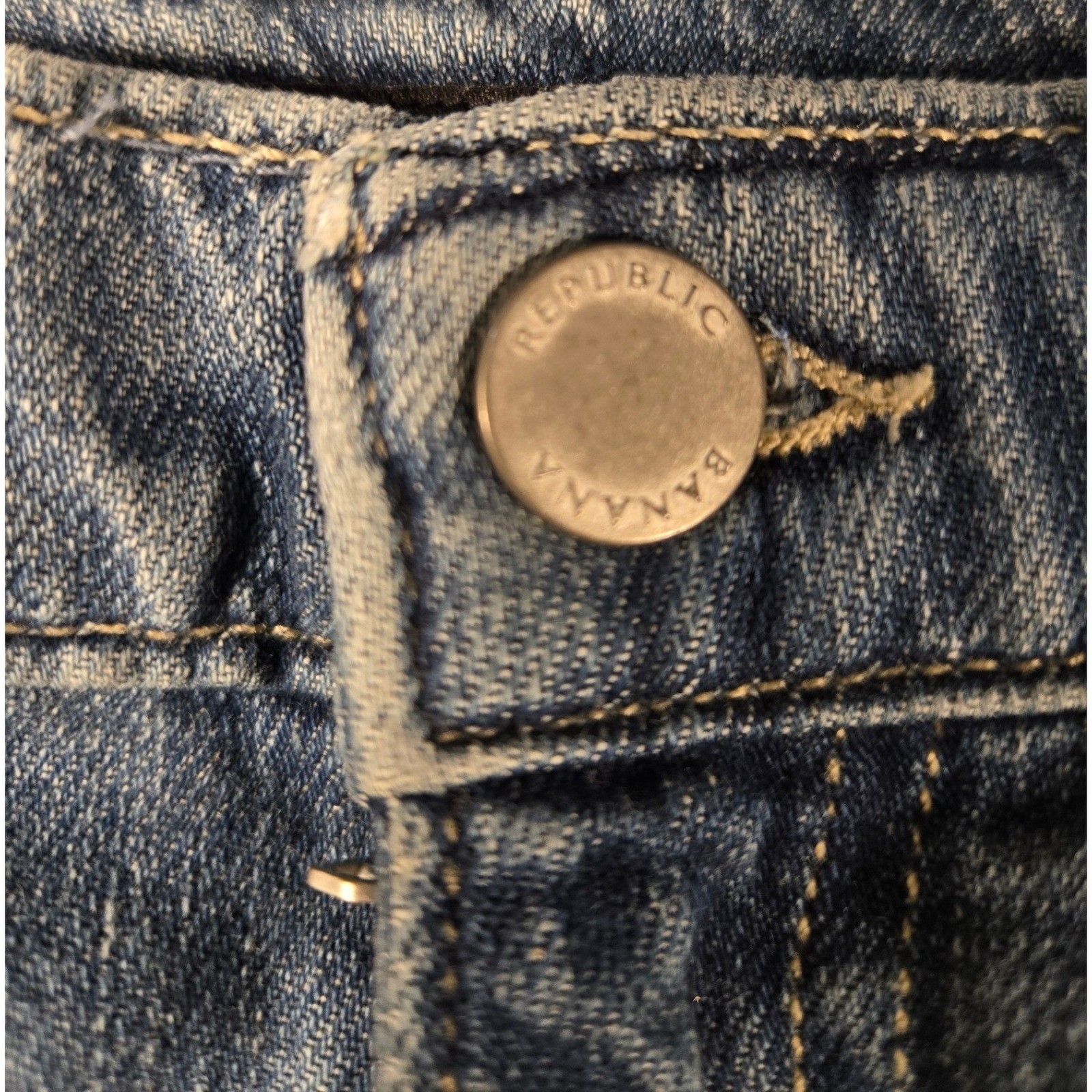 Banana Republic Premium Denim High Rise Wide Leg Jeans Blue Size 26 Medium Wash