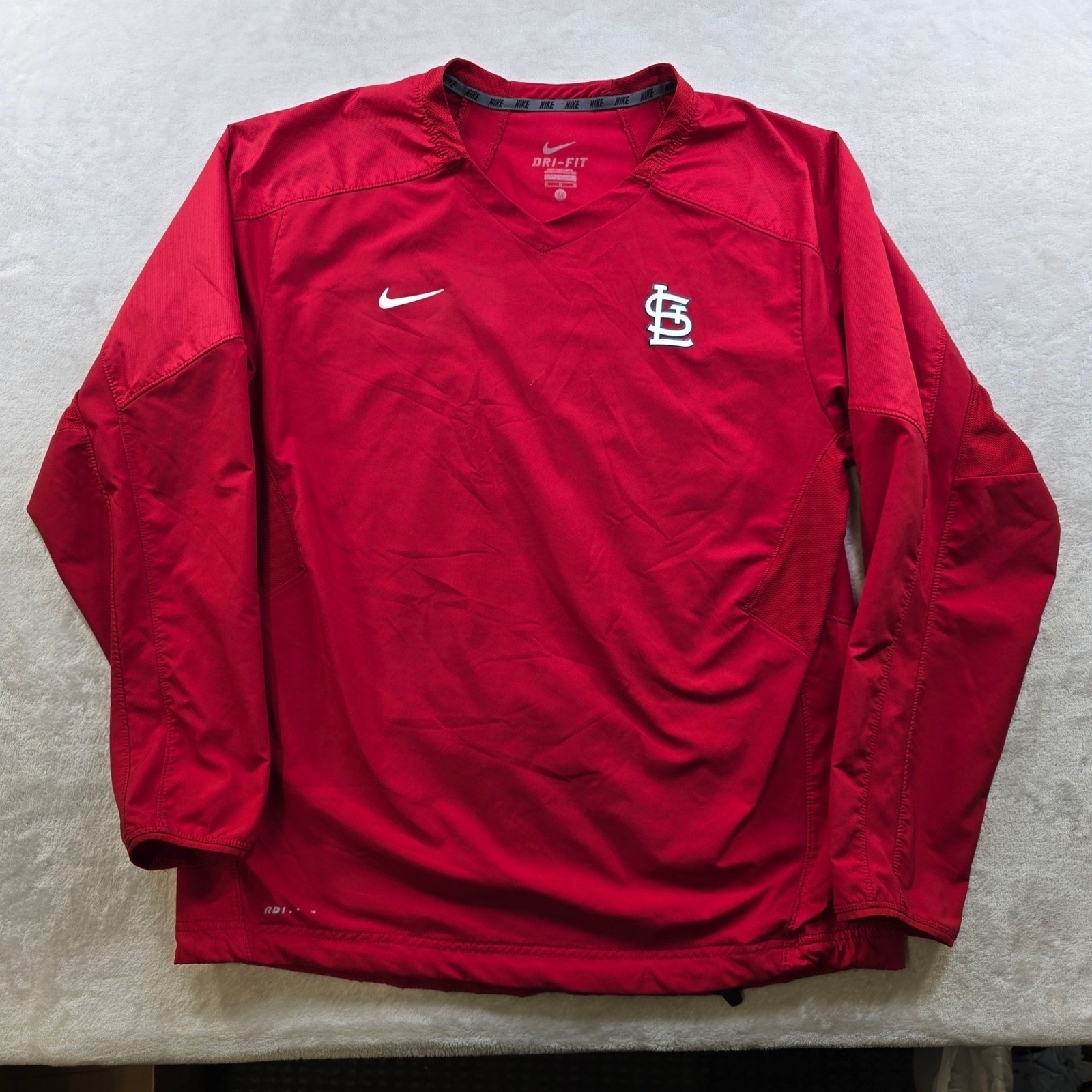 Nike St Louis Cardinals Dri-FIT Pullover Windbreaker Mens Medium Red MLB Jacket