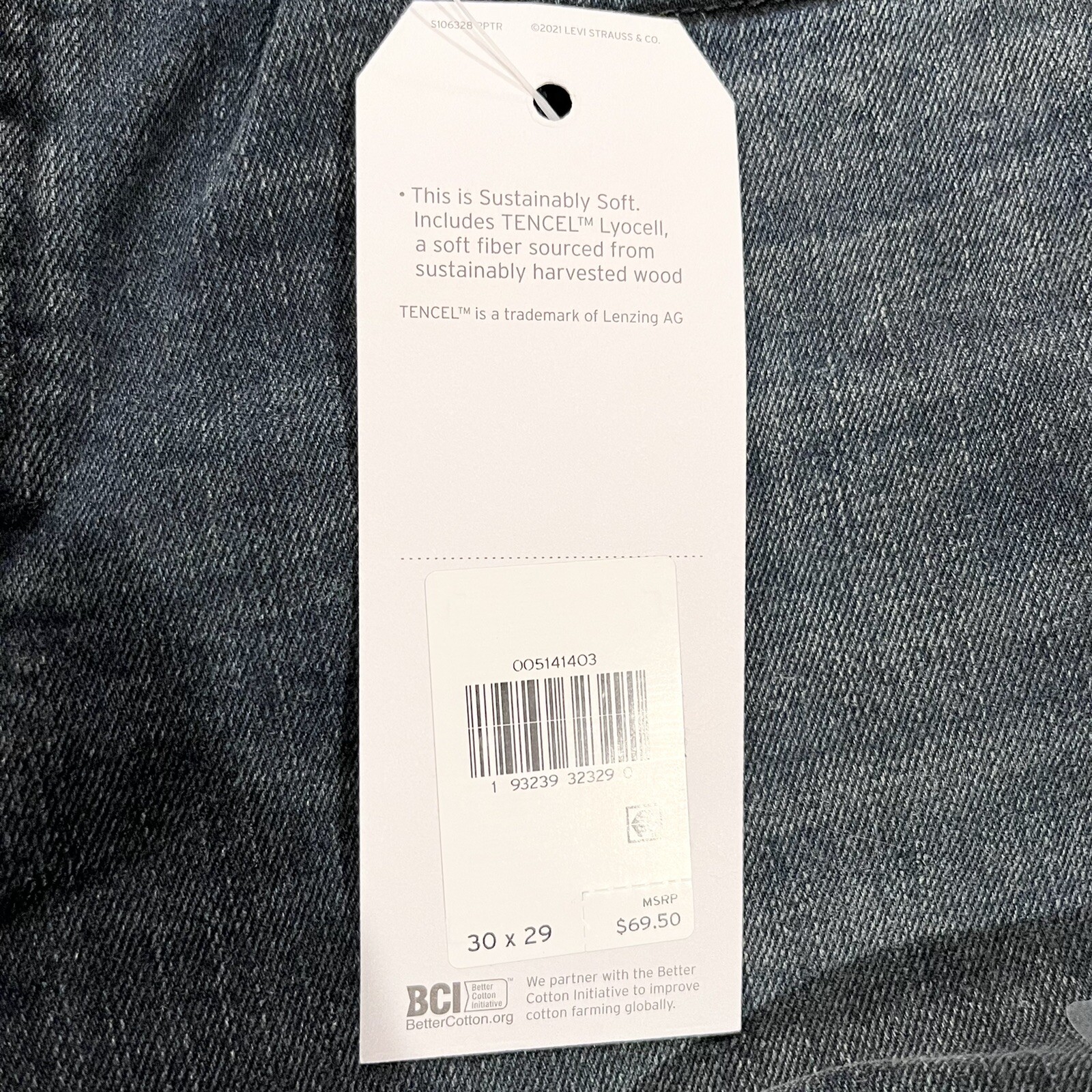 LEVI’S 514 Straight Leg Stretch Flex Eco Performance Dark Wash Blue Jeans 30 NWT